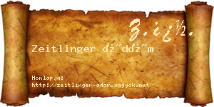 Zeitlinger Ádám névjegykártya